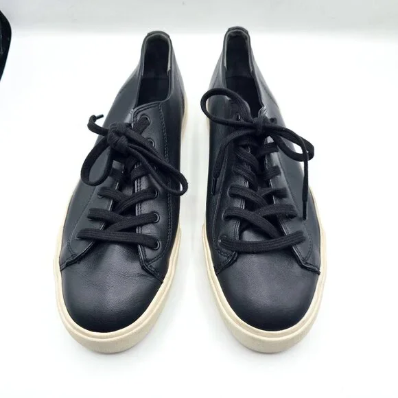 VINCE Women's Black Leather Laceup Sneakers | 9.5 - Picture 1 of 10